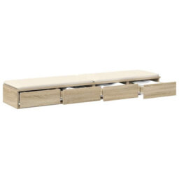 Berkfield Modern Bed Cabinet Sonoma Oak 140X36,5X16,5 Cm Engineered Wood - thumbnail 3