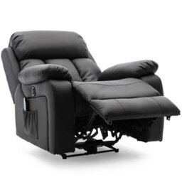 More4Homes Chester Electric Recliner Bonded Leather 1+2 Seater Sofa Set (Black) - thumbnail 4