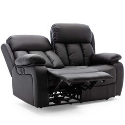 More4Homes Chester Electric Recliner Bonded Leather 1+2 Seater Sofa Set (Black) - thumbnail 2