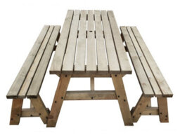 Arbor Garden Solutions Victoria Wooden Picnic Bench And Table Set, Outdoor Dining Set (8Ft, Rustic Brown) - thumbnail 3