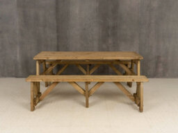 Arbor Garden Solutions Victoria Wooden Picnic Bench And Table Set, Outdoor Dining Set (8Ft, Rustic Brown) - thumbnail 2