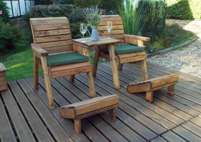 Charles Taylor Trading Deluxe Lounger Set Straight With Cushions - W160 X D133 X H98 - Fully Assembled - Green - image 1