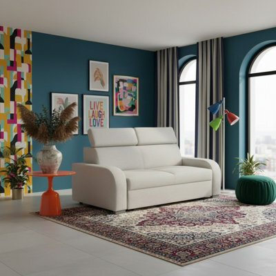 Oslo M 3 Living Room Sofa No Sleeping Function Mdf Chipboard Polyurethane Foam Wooden Frame 200X100X85 100Cm Cream - image 1