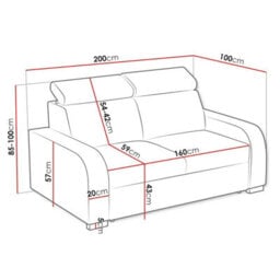 Oslo M 3 Living Room Sofa No Sleeping Function Mdf Chipboard Polyurethane Foam Wooden Frame 200X100X85 100Cm Cream - thumbnail 4