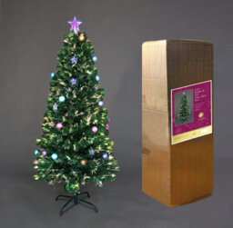 Shatchi 4Ft/120Cm Baubles And Stars Fibre Optic Christmas Tree Led Pre-Lit - thumbnail 2