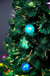 Shatchi 4Ft/120Cm Baubles And Stars Fibre Optic Christmas Tree Led Pre-Lit - thumbnail 4