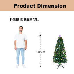 Shatchi 4Ft/120Cm Baubles And Stars Fibre Optic Christmas Tree Led Pre-Lit - thumbnail 8