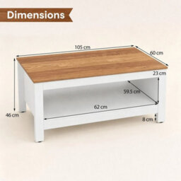 Modern Farmhouse Table 2 Tier Tea Table For Lounge And Apartment - thumbnail 2