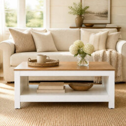 Modern Farmhouse Table 2 Tier Tea Table For Lounge And Apartment - thumbnail 1