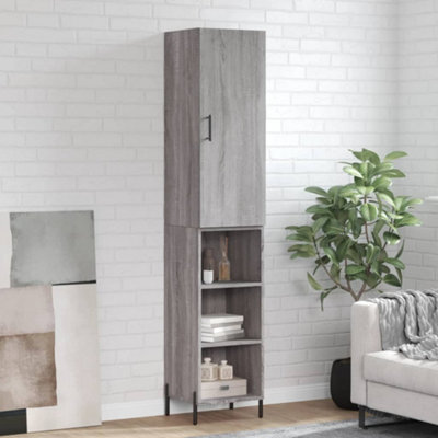 Berkfield Highboard Grey Sonoma 34.5X34X180 Cm Engineered Wood - image 1