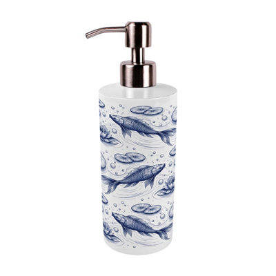 Purely Home Koi Fish Stainless Steel Soap Dispenser - Pump Action Refillable Bathroom & Kitchen Décor - image 1
