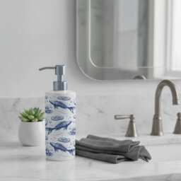 Purely Home Koi Fish Stainless Steel Soap Dispenser - Pump Action Refillable Bathroom & Kitchen Décor - thumbnail 2
