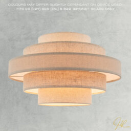 Happy Homewares Five Tier Pendant Lighting Shade With Natural Oatmeal And Beige Linen - thumbnail 7