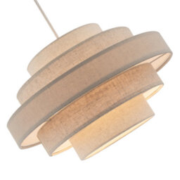 Happy Homewares Five Tier Pendant Lighting Shade With Natural Oatmeal And Beige Linen - thumbnail 5
