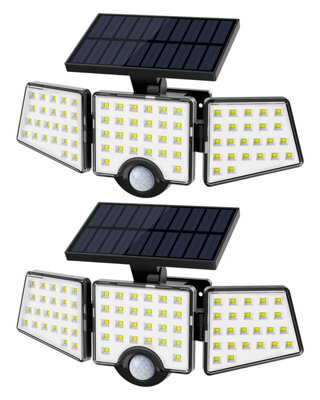 Lepro Solar Security Lights, 1200Lm Solar Floodlights Motion Sensor With 360 Degree 3 Adjustable Heads, Ip65 Waterproof