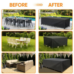 250X250X90Cm Heavy Duty Waterproof Garden Patio Furniture Cover For Rattan Table Sofa Outdoor - thumbnail 3