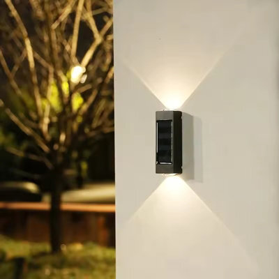 4Pcs Solar Wall Lights Fence Lights Up And Down Fence Led Outdoor Waterproof Lamps - image 1