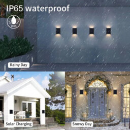 4Pcs Solar Wall Lights Fence Lights Up And Down Fence Led Outdoor Waterproof Lamps - thumbnail 3