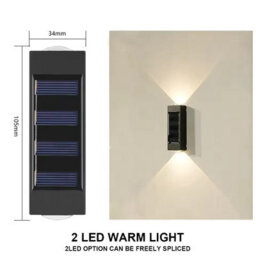 4Pcs Solar Wall Lights Fence Lights Up And Down Fence Led Outdoor Waterproof Lamps - thumbnail 2