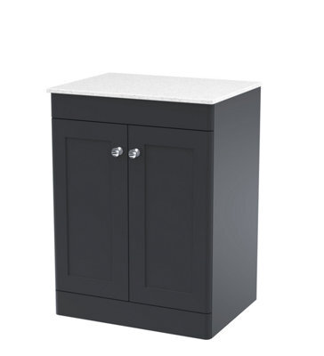 Balterley Swynnerton Traditional 2 Door Floor Standing Vanity Unit With Marble Top, 600mm - image 1