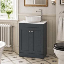 Balterley Swynnerton Traditional 2 Door Floor Standing Vanity Unit With Marble Top, 600mm - thumbnail 4