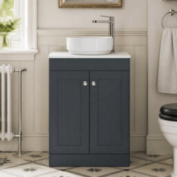Balterley Swynnerton Traditional 2 Door Floor Standing Vanity Unit With Marble Top, 600mm - thumbnail 2