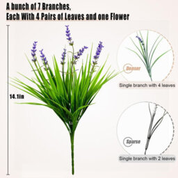 Amorly 32Pcs Uv Resistant No Fade Outdoor Artificial Plants  Flowers,fake Lavender Flowers Indoor  Outdoor Decor For Planter Front Porch - thumbnail 5
