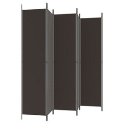 Vidaxl 6-Panel Room Divider Brown 300X220 Cm Fabric - thumbnail 5