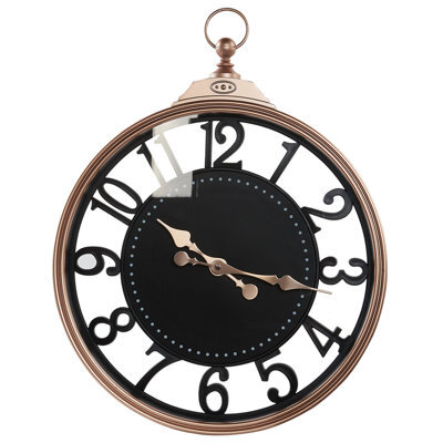 Beliani Retro Wall Clock Alloza 44 Cm Black - image 1