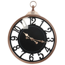 Beliani Retro Wall Clock Alloza 44 Cm Black - thumbnail 1