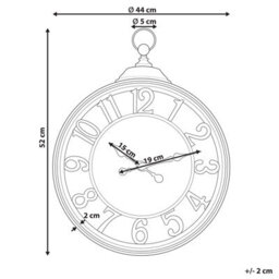 Beliani Retro Wall Clock Alloza 44 Cm Black - thumbnail 3