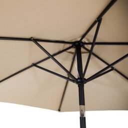 Charles Bentley 2.7M Garden Metal Patio Umbrella Parasol With Crank & Tilt Beige - thumbnail 8