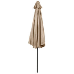 Charles Bentley 2.7M Garden Metal Patio Umbrella Parasol With Crank & Tilt Beige - thumbnail 4