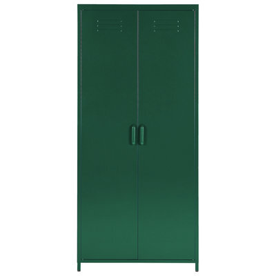 Wyld And Coco Aurorahome Industrial Green Steel Storage Cabinet With 2 Doors And 4 Adjustable Shelves, 760 X 500 X 1700mm - image 1