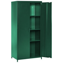 Wyld And Coco Aurorahome Industrial Green Steel Storage Cabinet With 2 Doors And 4 Adjustable Shelves, 760 X 500 X 1700mm - thumbnail 4