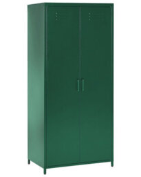 Wyld And Coco Aurorahome Industrial Green Steel Storage Cabinet With 2 Doors And 4 Adjustable Shelves, 760 X 500 X 1700mm - thumbnail 3