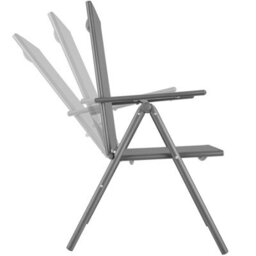 Tectake Folding Garden Chairs With Adjustable Backrests, Mesh Fabric - Anthracite - Set Of 8 - thumbnail 3
