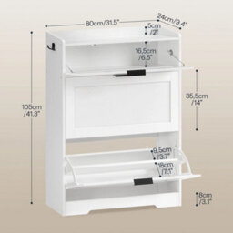 Shoe Cabinet Shoe Storage Cabinet With 2 Flip Drawers Hidden Shoe Rack - thumbnail 2