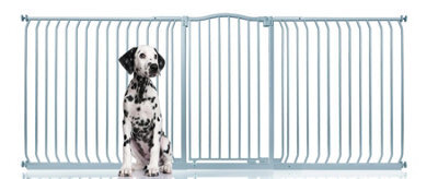 Bettacare Extra Tall Curved Top Dog Gate, 234Cm - 243Cm, Matt Grey, Extra Tall 100Cm In Height, Pressure Fit Pet Gate - image 1