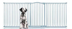 Bettacare Extra Tall Curved Top Dog Gate, 234Cm - 243Cm, Matt Grey, Extra Tall 100Cm In Height, Pressure Fit Pet Gate - thumbnail 1