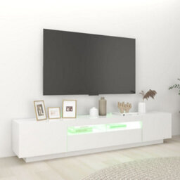 Walplus Tv Cabinet With Led Lights White 200X35X40 Cm - thumbnail 4