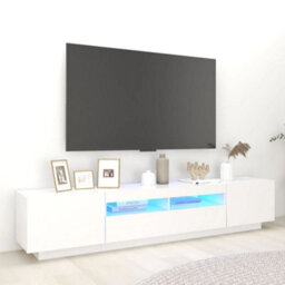 Walplus Tv Cabinet With Led Lights White 200X35X40 Cm