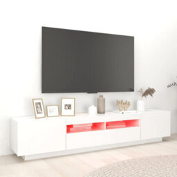 Walplus Tv Cabinet With Led Lights White 200X35X40 Cm - thumbnail 3