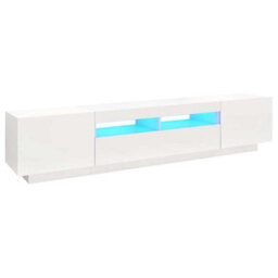Walplus Tv Cabinet With Led Lights White 200X35X40 Cm - thumbnail 2
