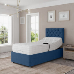 Madison Electric Adjustable Bed Set Fabric Pocket Sprung Mattress Chesterfield Headboard - thumbnail 1