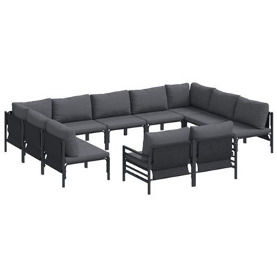 Berkfield Stylish Garden Sofa Set 11 Pcs Anthracite Steel