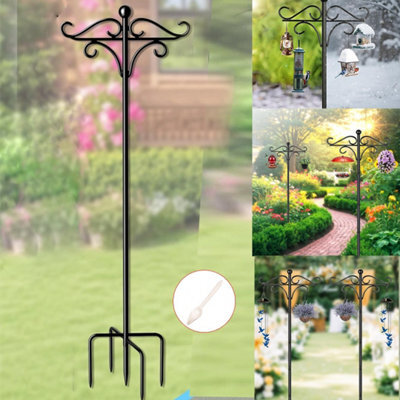 Extra Tall 193Cm Freestanding Bird Feeder Station With Dual Shepherd Hooks - Durable Metal Garden Pole For Outdoor Birds - image 1
