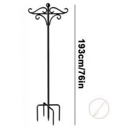 Extra Tall 193Cm Freestanding Bird Feeder Station With Dual Shepherd Hooks - Durable Metal Garden Pole For Outdoor Birds - thumbnail 2