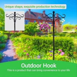 Extra Tall 193Cm Freestanding Bird Feeder Station With Dual Shepherd Hooks - Durable Metal Garden Pole For Outdoor Birds - thumbnail 4
