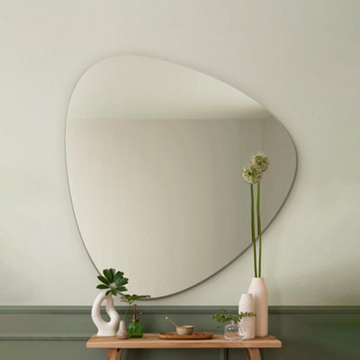 Mirroroutlet The Lapis Frameless Pebble Pond Wall Mirror 110 X 95Cm - image 1